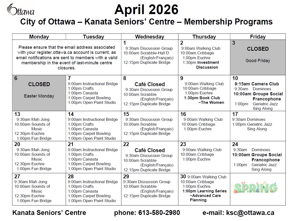 Calendar of events